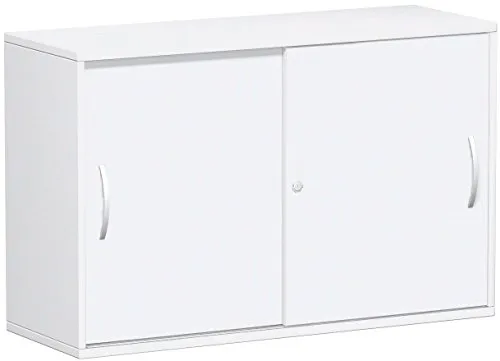 Gera Möbel Schranksystem Flex Schiebetürenschrank, Holzdekor, weiß/weiß, 120 x 42.5 x 79.8 cm