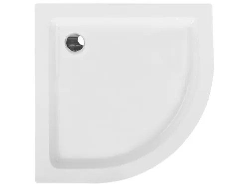 BELIANI Duschwanne Weiß ABS 90x90 cm Halbrund