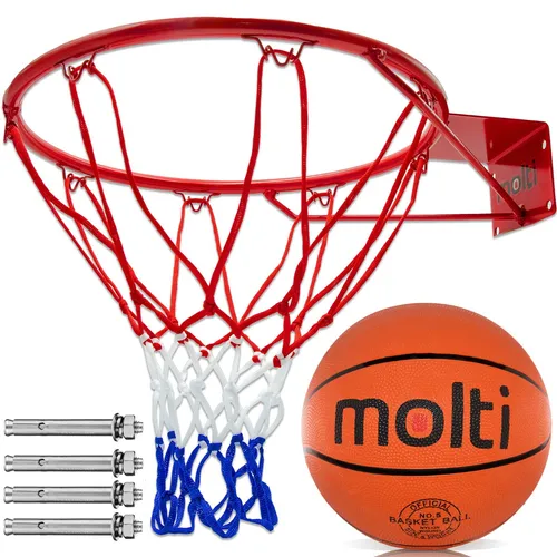 Hangring Basketballring Basketballkorb Ring mit Ball set Netz 37cm molti