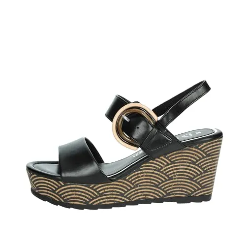 MARCO TOZZI Keilsandalette 100% vegan schwarz 39 EU - Wanderschuhe mit 5 cm Keilabsatz, 100% vegan und pflegeleicht. Ideal für sportliche Looks und komfortables Gehen dank der FEEL me Innensohle.