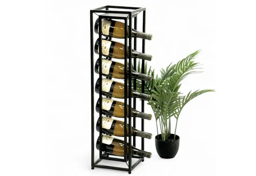 DanDiBo Weinregal Metall Schwarz - Modernes Flaschenregal für 7 Flaschen - Weinregal für 7 Flaschen, stilvolles Design und hochwertige Materialien, ideal zur Präsentation und Aufbewahrung Ihrer Weine, fertig montiert und mit zusätzlicher Ablagefläche.