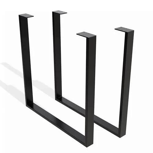 Sossai® Stahl Tischgestell TKW0 - Schwarz, 2 Stück - Möbelfüße aus hochwertigem, pulverbeschichtetem Stahl, ideal für individuelle Tischlösungen. Mit vorgefertigten Montagelöchern für einfache Montage und vielseitige Einsatzmöglichkeiten.