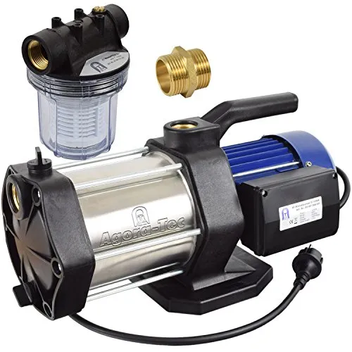 Agora-Tec® mehrstufige Kreiselpumpe-5-1300W-1L mit Vorfilter