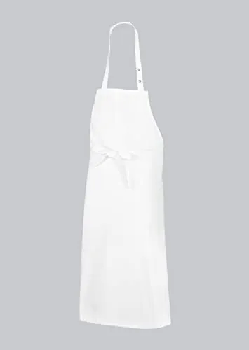 BP 1900-400-21-75/100 Latz-Schürze lang - Hochwertige Kochschürze aus 65% Polyester und 35% Baumwolle, ideal für den täglichen Einsatz in der Gastronomie, mit verstellbarem Halsriemen und praktischer Seitentasche.