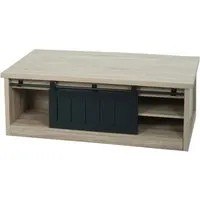 MCW Couchtisch K75 Naturfarben - Wohnzimmertisch mit modernem Design und praktischer Schiebetüre, bietet viel Stauraum durch 6 Fächer. Ideal für ein aufgeräumtes Wohnzimmer und kombinierbar mit weiteren Produkten der Serie K75.