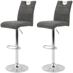 2er Set Barhocker Miranda II in grau von Hela Tische