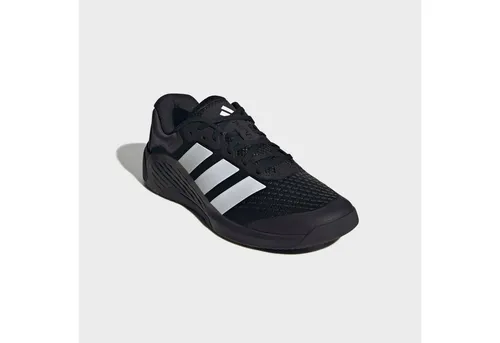 adidas Fitnessschuhe Dropset 4 Power Trainer schwarz/weiß Herren, Größe 42 2/3 (9) - Vielseitige Fitnessschuhe für Krafttraining und Wettkämpfe. Bieten kontrollierte Stabilität und explosive Performance mit einer langlebigen Gummiaußensohle.