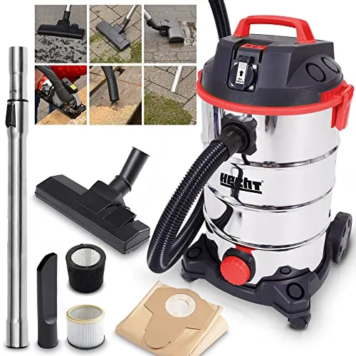 Hecht Industriesauger Nass-/Trockensauger 8335 Z mit Zubehör - Industriesauger mit 1400 W, 35L Edelstahlbehälter und Blasfunktion, ideal für vielseitige Anwendungen im Gewerbe und Haushalt.