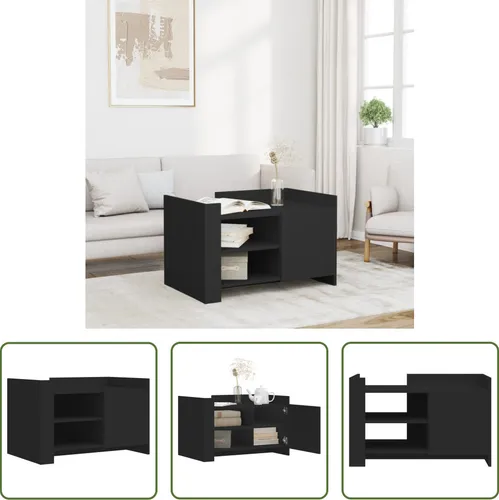 The Living Store Couchtisch Schwarz 80x50x50 cm Holzwerkstoff