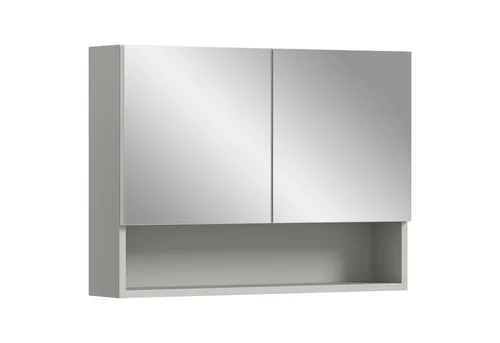 Spiegelschrank Copa 74x55x17 cm Weiß/Grau - Moderner Spiegelschrank in Weiß/Grau, ideal für kleine Badezimmer, bietet viel Stauraum und eine elegante Spiegeloberfläche.