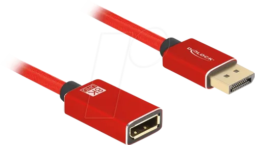 DELOCK 81082 - DisplayPort Verlängerungskabel 8K 60 Hz, ohne Einrastfunktion