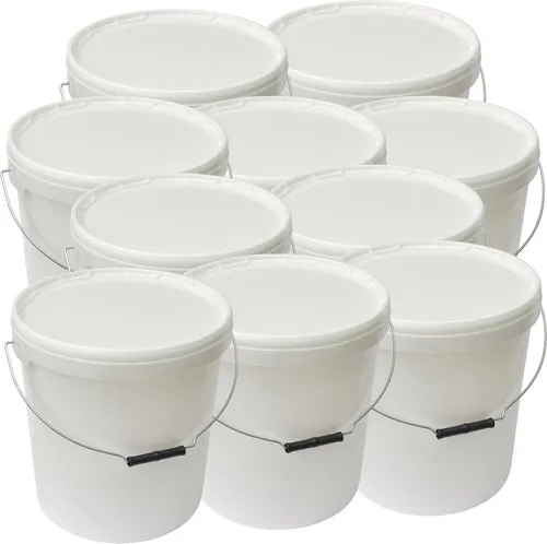 plasteo Kunststoffeimer mit Deckel, Luft- und wasserdicht, restlos entleerbar Plastikeimer Leereimer Transporteimer (10 St - 20 Liter)