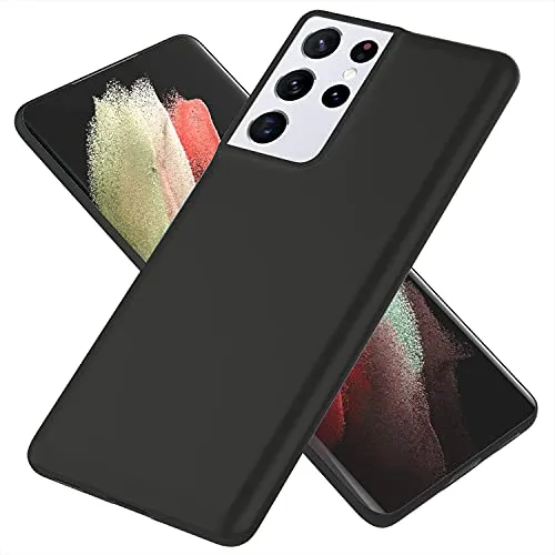 NALIA Ultra Slim Hardcase für Samsung Galaxy S21 Ultra - Matt & 0.3mm Dünn - Phantom (Hauchdünnes Cover & Kamera-Vollschutz) - Marke aus Berlin, Farbe:Schwarz Opak