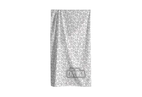 MTOnlinehandel Strandtuch Kinder • 70x140 cm • Schnelltrocknend, Baumwolle & Mikrofaser Mix (1-St), Badetuch • Weich & Saugfähig • Strand • Meer • Animalprint Grau