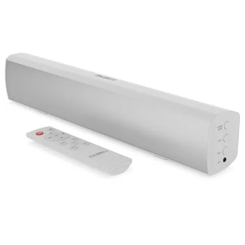 MAJORITY Bowfell Soundbar für TV | Bluetooth PC Lautsprecher | 50W 2.0 Stereo | 39cm Mini Sound Bar | Fernbedienung (Weiß)