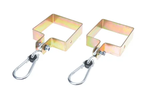 Aqbau® 2 x Schaukelschelle 100 x 100 mm Schaukelhaken, Verzinkter Stahl