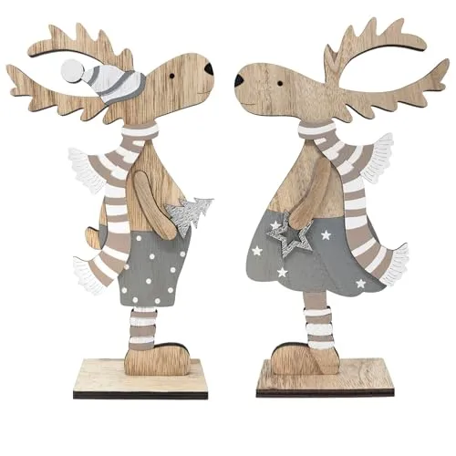 com-four® 2X Dekorativer Aufsteller für Weihnachten von COM-FOUR