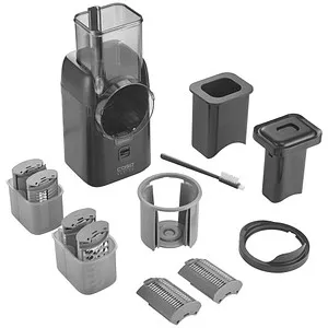CASO MultiSlicer (schwarz) - Zerkleinerer mit präzisen Schnittstärken, ideal für die schnelle Zubereitung von Gemüse, Obst und Aufschnitt.