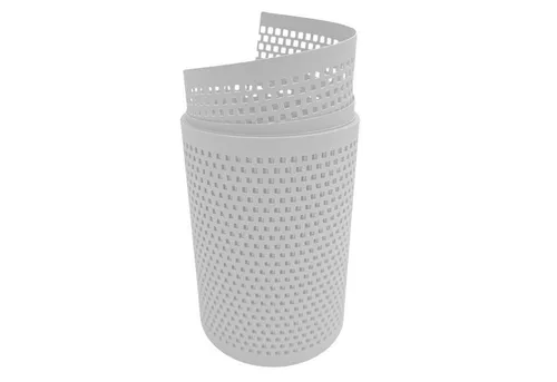 zaunzu Sichtschutzstreifen PREMIUM gelocht Quadrat-Muster für Doppelstabmatten Weiß, 2.55 m, (1 Streifen oder Rolle, UV-beständiger Sichtschutz), 5 Jahre garantierte Farbechtheit