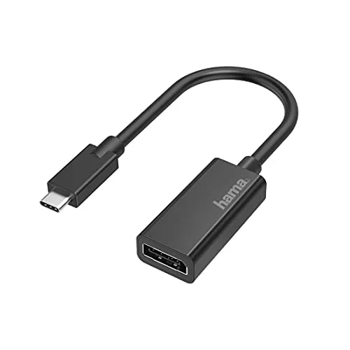 Hama USB C auf Displayport Adapter (Monitoradapter 4K Ultra HD, Adapterkabel USB C Stecker – DisplayPort Kupplung, Video Adapter für PC, Notebook, MacBook, Tablet, kompatibel mit Thunderbolt 3, 4)