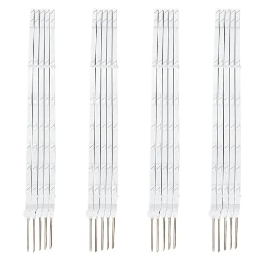 60x Weidezaunpfähle – 105 cm, weiß, mit L-Tritt, 8 Ösen, stark