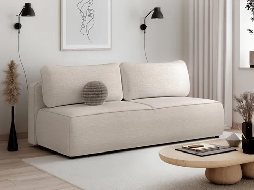 Beautysofa DARLING mit Schlaffunktion und Bettkasten in beige von Beautysofa