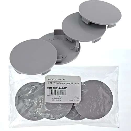 4X 64 mm Nabenkappen Felgen Deckel Radnaben Kappen Grau Flach für Ronal Felgen