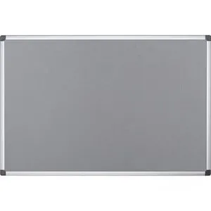 Bi-Office Pinnwand Maya FA0242170, 60 x 45 cm - Diverse Pinnwand mit grauem Filzbezug und Aluminiumrahmen, ideal zum Anheften von Infos, Bildern und Notizen, Montage im Hoch- oder Querformat möglich.