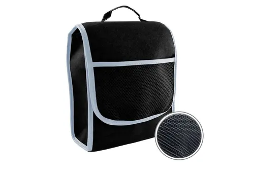 L & P Car Design Organizer Kofferraumtasche Auto in schwarz mit grauem Saum