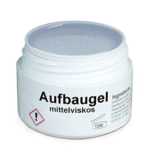 GS-Nails Aufbaugel mittelviskos Made in Germany - Mittelviskoses Aufbaugel zur Unterstützung der Nagelmodellage. Härtet klar aus und bietet einen effektiven Schutz gegen Verfärbungen. Ideal für kreative Nageldesigns.