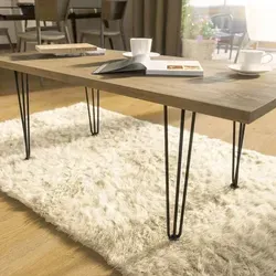 Ms Beschläge - Tischbein Hairpin Leg Haarnadelbein Schwarz Matt 3 Streben Tischbein Ø10mm H 406mm