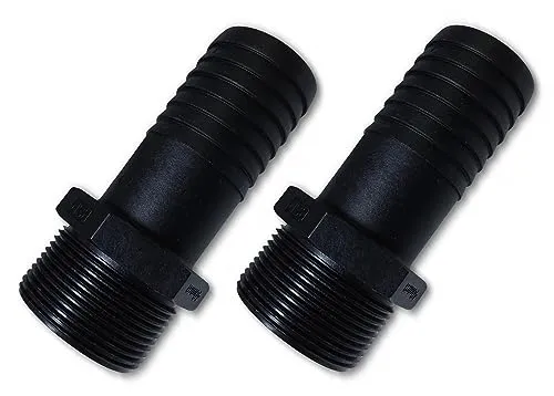 TS-TRADES 2 Stück Schlauchtülle mit 1 1/2 Zoll Außengewinde x 1 1/2 Zoll Schlauchanschluss/Pumpenanschluss Schlauchtülle Garten Teich etc.