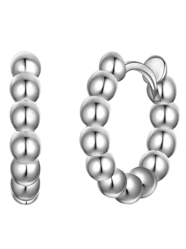 Rafaela Donata Damen Creolen aus 925/- Sterling Silber - Ohrringe für Damen, aus rhodiniertem Sterling Silber mit praktischem Klappverschluss, im trendigen Bubble-Design – ein stilvoller Eyecatcher für jedes Outfit, ideal zum Verschenken in eleganter Verpackung.