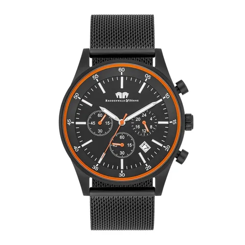 Rhodenwald & Söhne Herren Uhr - Elegante Edelstahl Chronograph mit Japan Quarzwerk - Armbanduhren für Herren mit hochwertigem Edelstahl-Gehäuse, wasserdicht bis 5 ATM und stilvollem Milanaise-Armband für einen eleganten Look.