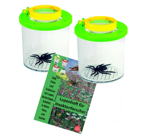 Stück 2fach 3,5fach vergrößernde Becherlupe Lupendose mit Lupenheft 2