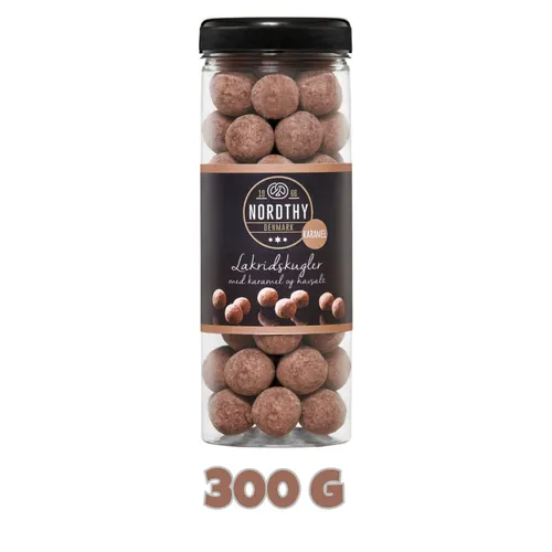 Nordthy Lakritzkugeln Salzkaramel 300g - Sonstige Süßigkeiten mit perfekter Balance aus süßem Lakritz und salzigem Karamell für ein außergewöhnliches Geschmackserlebnis. Ideal als Snack oder für Partys!