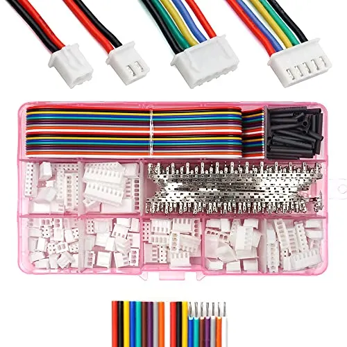 XH 2,54 mm Stecker Stiftleiste und Flachbandkabel Drähte Kit Kompatibel mit JST-XH Stecker 2/3/4/5/6/7/8 Buchsenstiftgehäuse