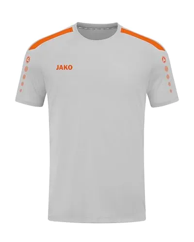 JAKO Herren Trikot Power (Kurzarm), Soft Grey/Neonorange, 4XL