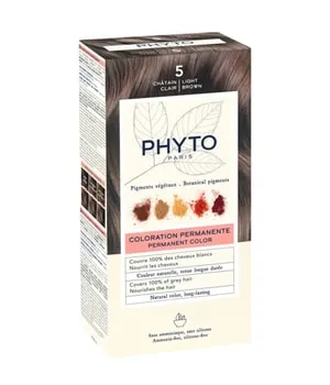 Phyto Color Haarfarbe ohne Ammoniak - Farbton 5 Light Brown - Permanente Haarfarbe für Damen, die langanhaltende, intensive Farbe und Glanz bietet. Ideal zum Kaschieren von grauem Haar und für eine gleichmäßige Farbveränderung.