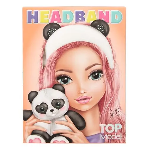 Depesche 12823 TOPModel - Kosmetikhaarband Beauty and Me, aus weichem Material, in Weiß mit schwarzen Panda Ohren, Stirnband für die Hautroutine