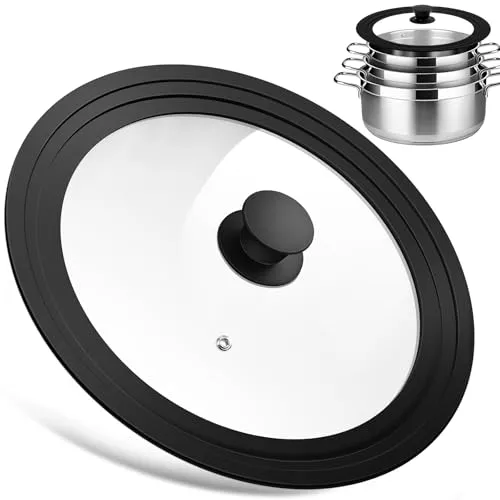 WGIDSKKI Pfannendeckel Universal, Universaldeckel Ø 28, 30 und 32 Glasdeckel für Töpfe, Multifunktionaler Pfannendeckel, Pfanne Deckel mit Silikonrand, Topfdeckel für vielseitiges Kochen