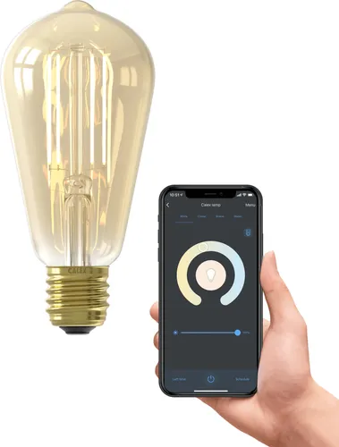 Calex Smart LED Lampe, E27, ST64, Gold Filament, warmweißes Licht, dimmbar, WLAN App- & Sprachsteuerung