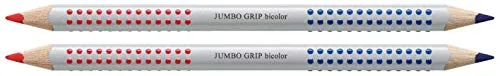 Faber-Castell 110910 Jumbo Grip Silbentrennstift Bicolor rot und blau (2, Silbentrennstift)