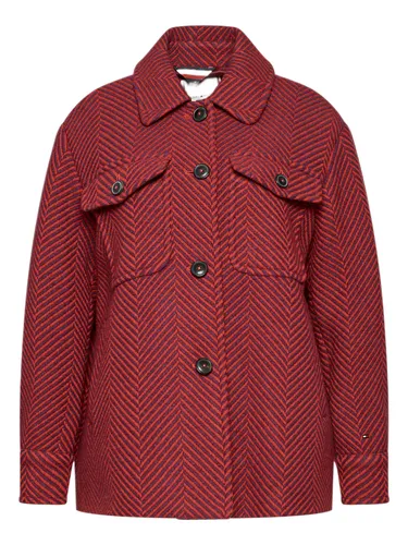 Tommy Hilfiger Damen Herringbone Shacker Hemdjacke M in rot von Tommy Hilfiger