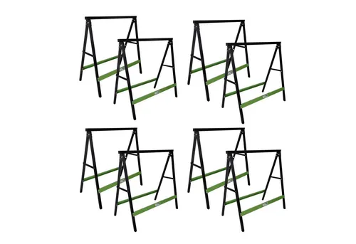 TRUTZHOLM 8x Klappbock Sägebock - 2er Set mit 200 kg Traglast - Arbeitsböcke für Baustelle und Werkstatt, stabiler Metallrahmen, klappbar und leicht zu transportieren - ideal für Handwerker-Projekte!