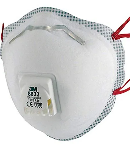 3M Atemschutzmaske, 5-er Pack FFP3 R D, 8833SP, DE-2729-3708-2, Weiß, Einheitsgröße