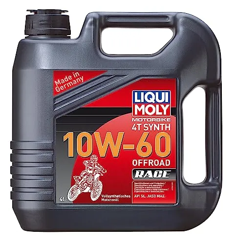 LIQUI MOLY Motorbike 4T Synth 10W-60 Offroad Race | 4 L | Motorrad 4-Takt-Öl | Art.-Nr.: 3054, Schwarz