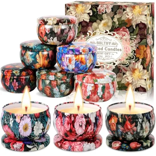 BBLTIFF 9 Stück Duftkerzen Geschenkset, Duftkerzen Set für Frauen, Scented Candle, Natürliches Sojawachs Kerze, Kerzen Geschenk für Weihnachten, Geburtstag, Valentinstag, Halloween (9 Düfte)