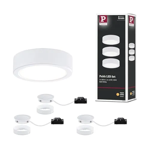 Paulmann LED-Aufbauleuchte 9W Warmweiß im 3er-Set - Praktisches 3er-Set mit fest eingebauten LED-Leuchten für eine stimmungsvolle Beleuchtung unter Schränken und in Vitrinen. Einfache Montage und vielseitige Einsatzmöglichkeiten für ein harmonisches Ambiente.