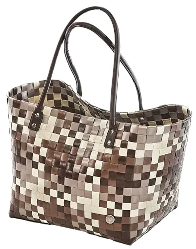 Kobolo Shopper MARE - Stylische Einkaufstasche mit PU Henkeln - Shopper aus langlebigem PE-Material mit farbenfrohem Design und komfortablen Henkeln, ideal für Einkäufe, Strandbesuche oder Stadtbummel.